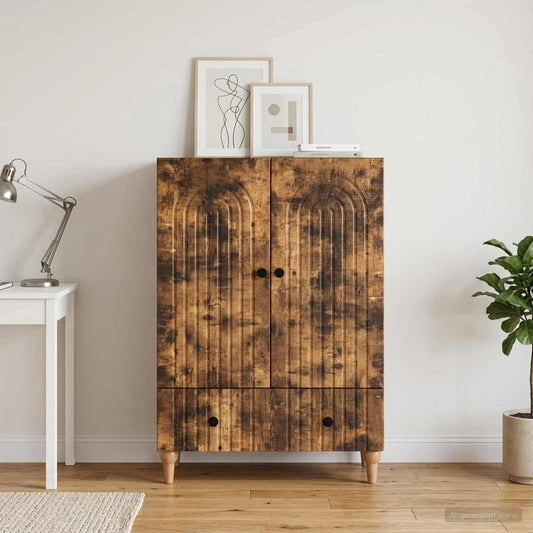 vidaXL Sideboard Smoked Oak 66 x 34.5 x 95 cm Engineered Wood
