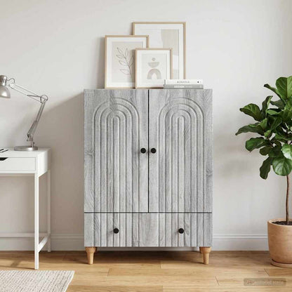 vidaXL Sideboard Grey Sonoma 66 x 34.5 x 95 cm Engineered Wood