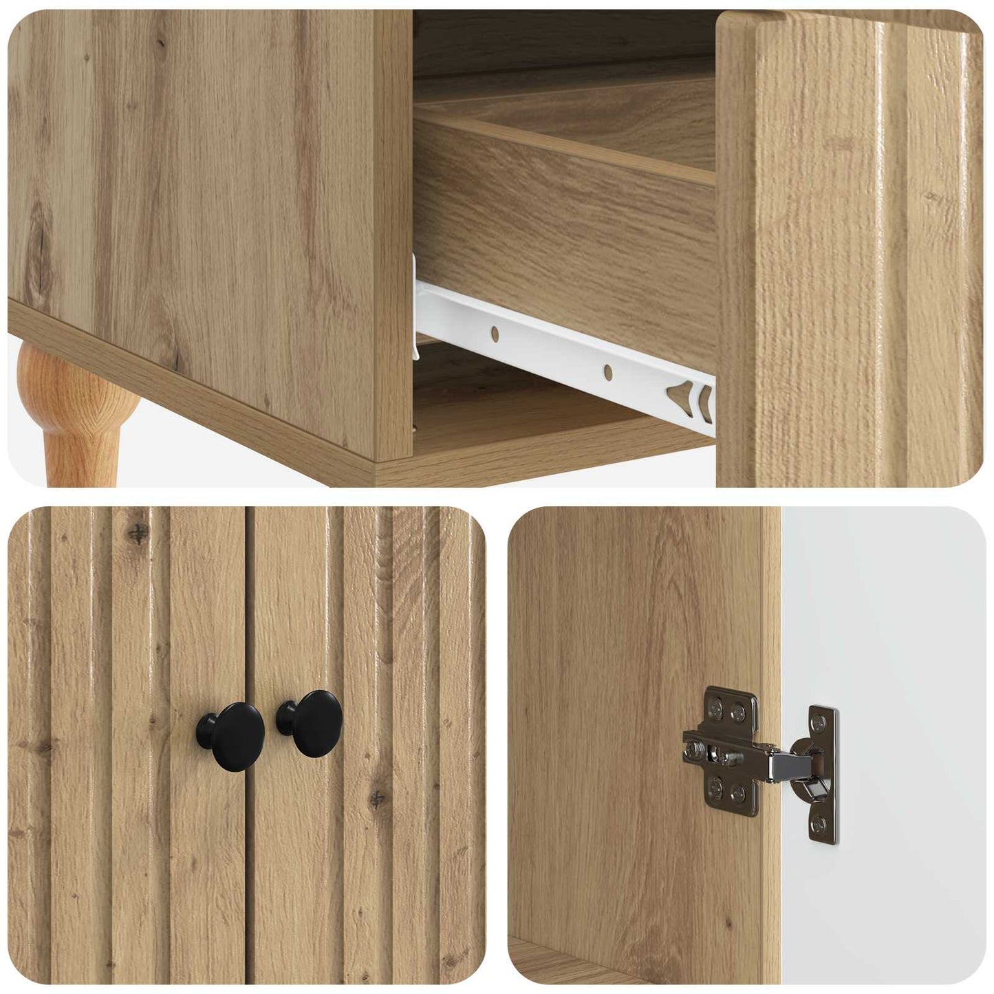 vidaXL Sideboard Artisan Oak 66 x 34.5 x 95 cm Engineered Wood