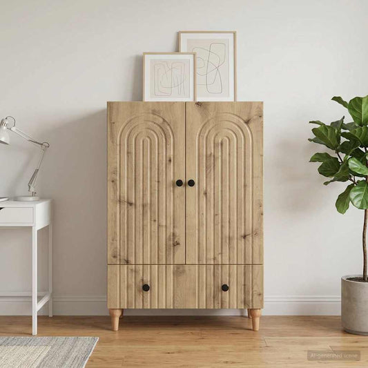 vidaXL Sideboard Artisan Oak 66 x 34.5 x 95 cm Engineered Wood