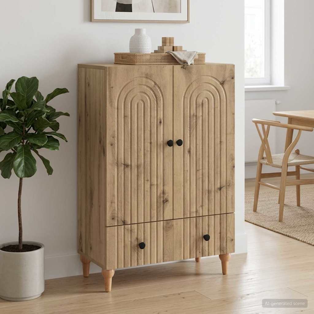 vidaXL Sideboard Artisan Oak 66 x 34.5 x 95 cm Engineered Wood