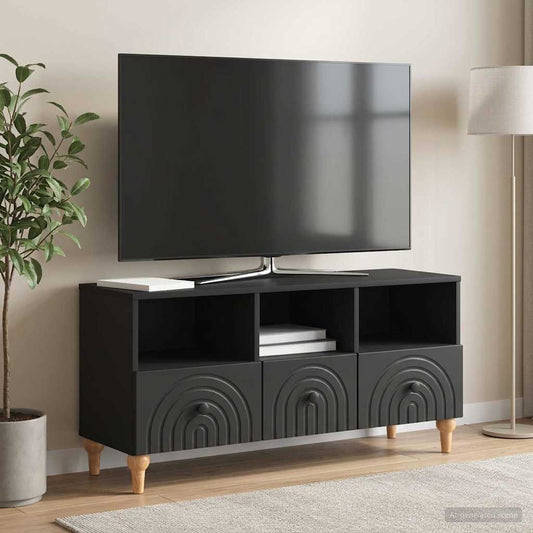 vidaXL TV Cabinet 102 x 34.5 x 50 cm Black Engineered Wood