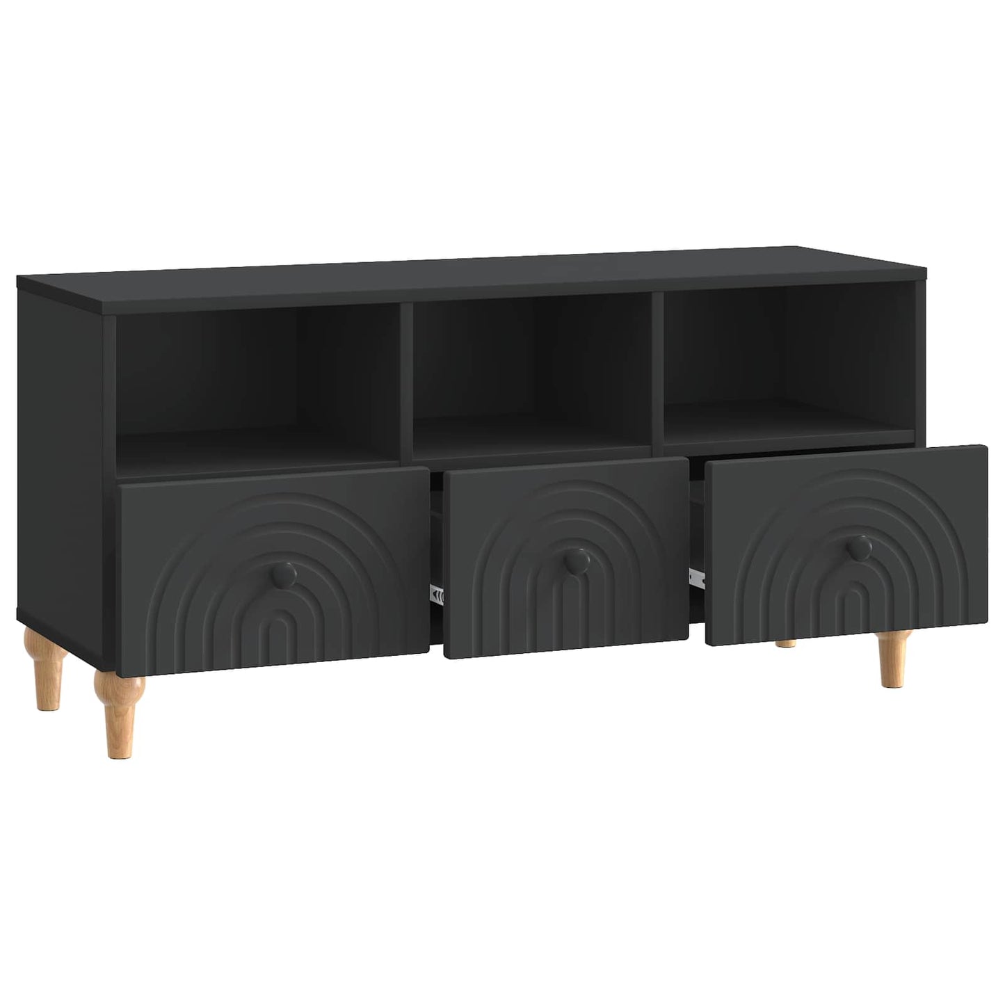 vidaXL TV Cabinet Black 102 x 34.5 x 50 cm Engineered Wood