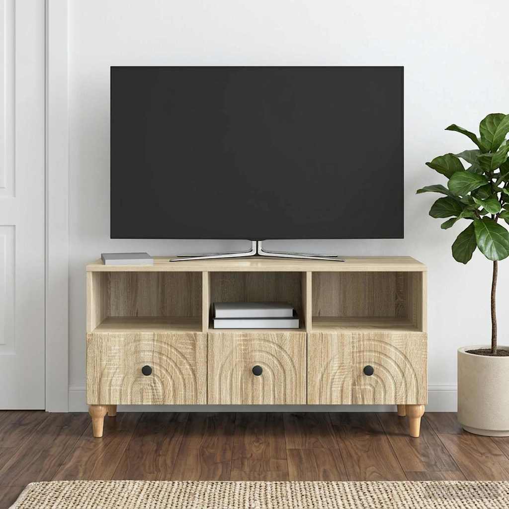 vidaXL TV Cabinet Sonoma Oak 102 x 34.5 x 50 cm Engineered Wood