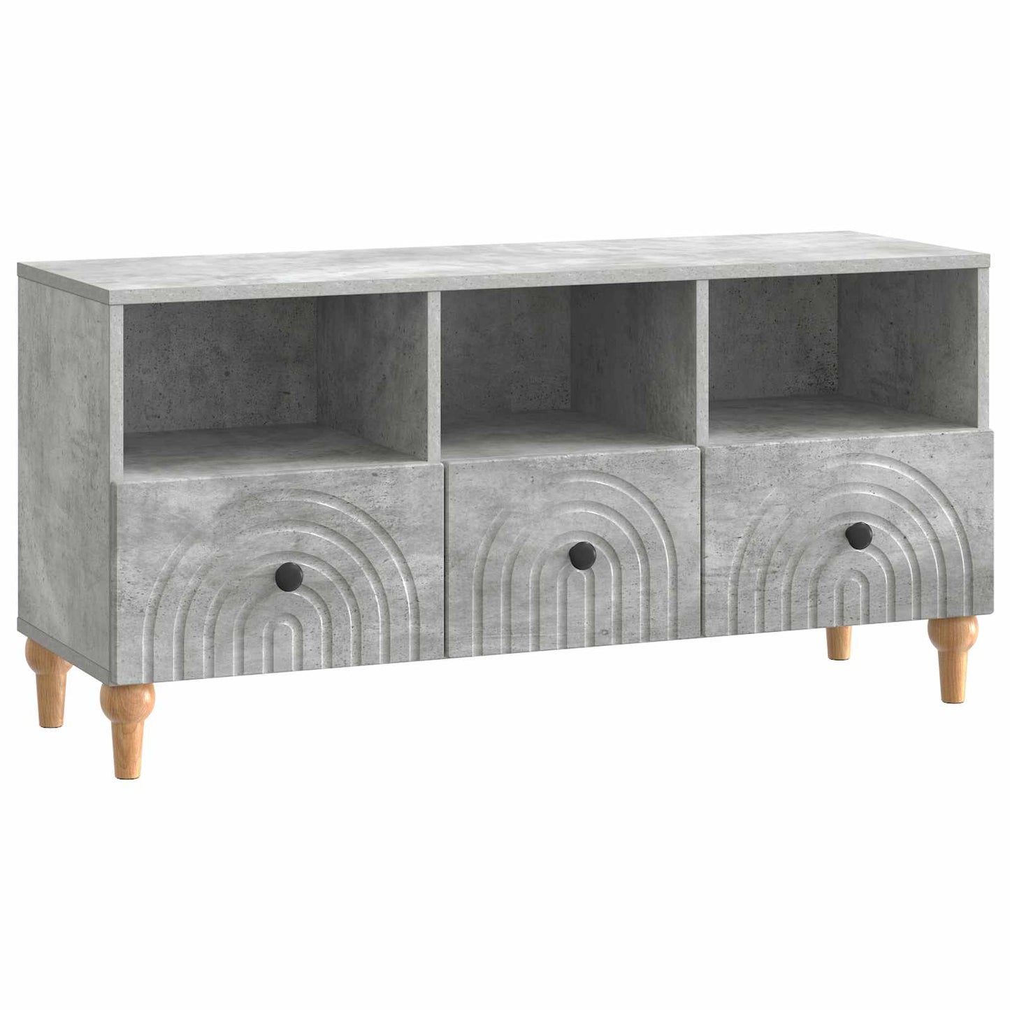vidaXL TV Cabinet 102 x 34.5 x 50 cm Concrete Grey Engineered Wood