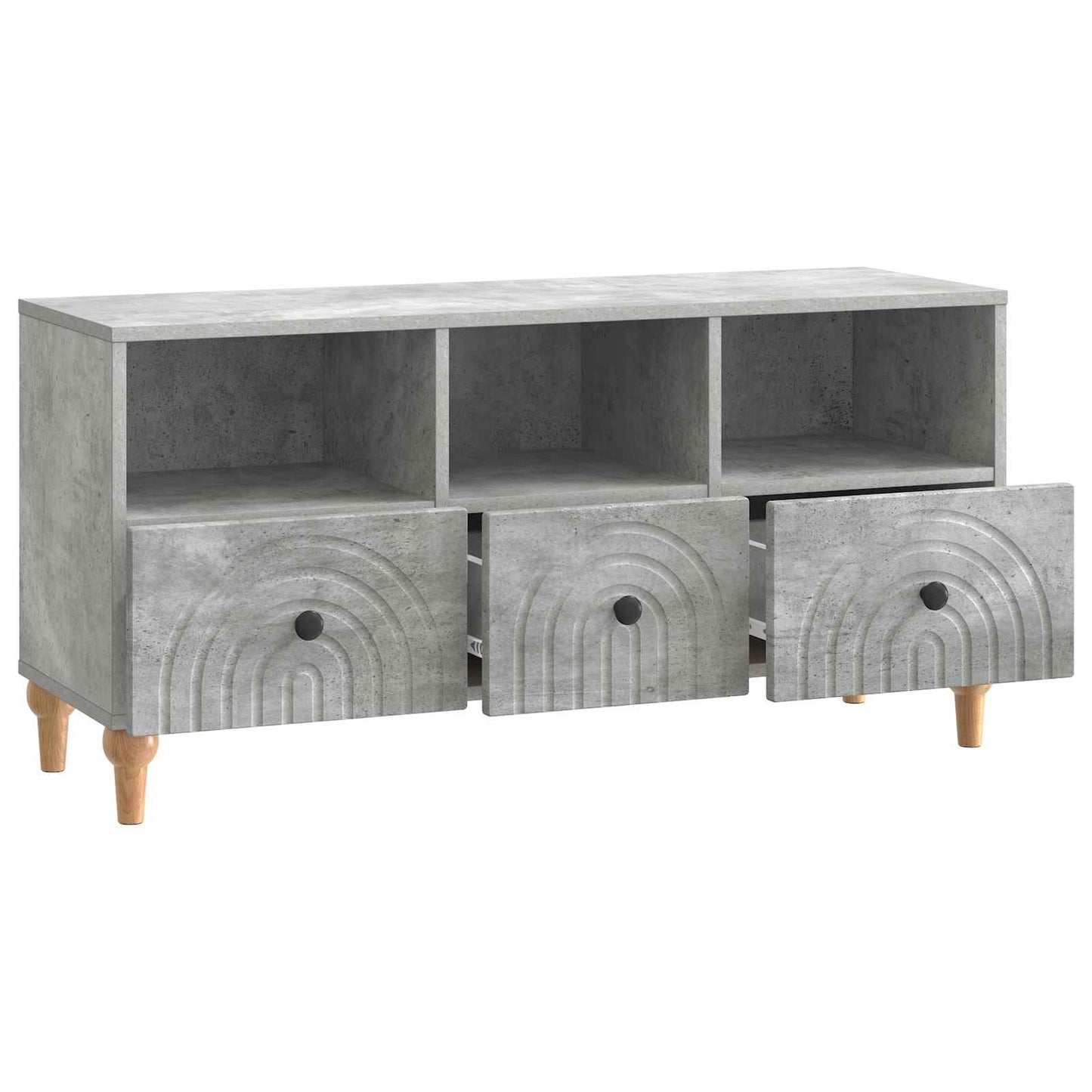 vidaXL TV Cabinet 102 x 34.5 x 50 cm Concrete Grey Engineered Wood