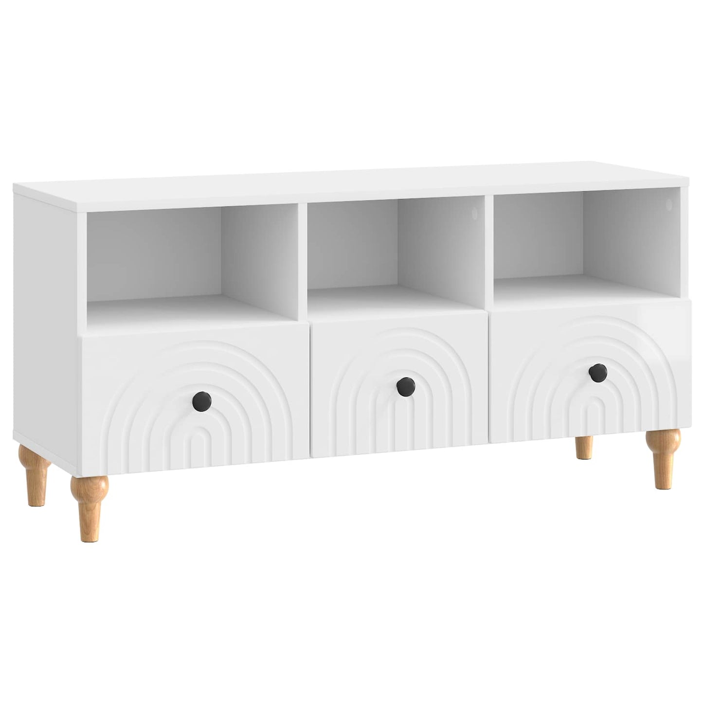 vidaXL TV Cabinet High Gloss White 102 x 34.5 x 50 cm Engineered Wood