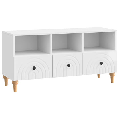 vidaXL TV Cabinet High Gloss White 102 x 34.5 x 50 cm Engineered Wood