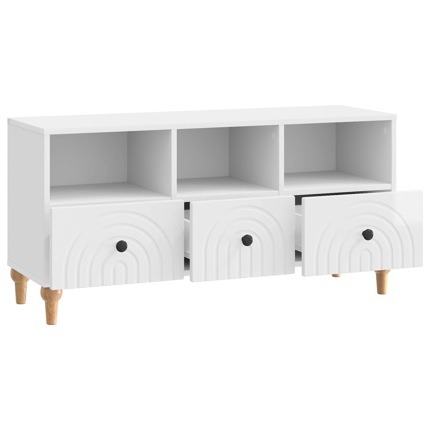vidaXL TV Cabinet High Gloss White 102 x 34.5 x 50 cm Engineered Wood