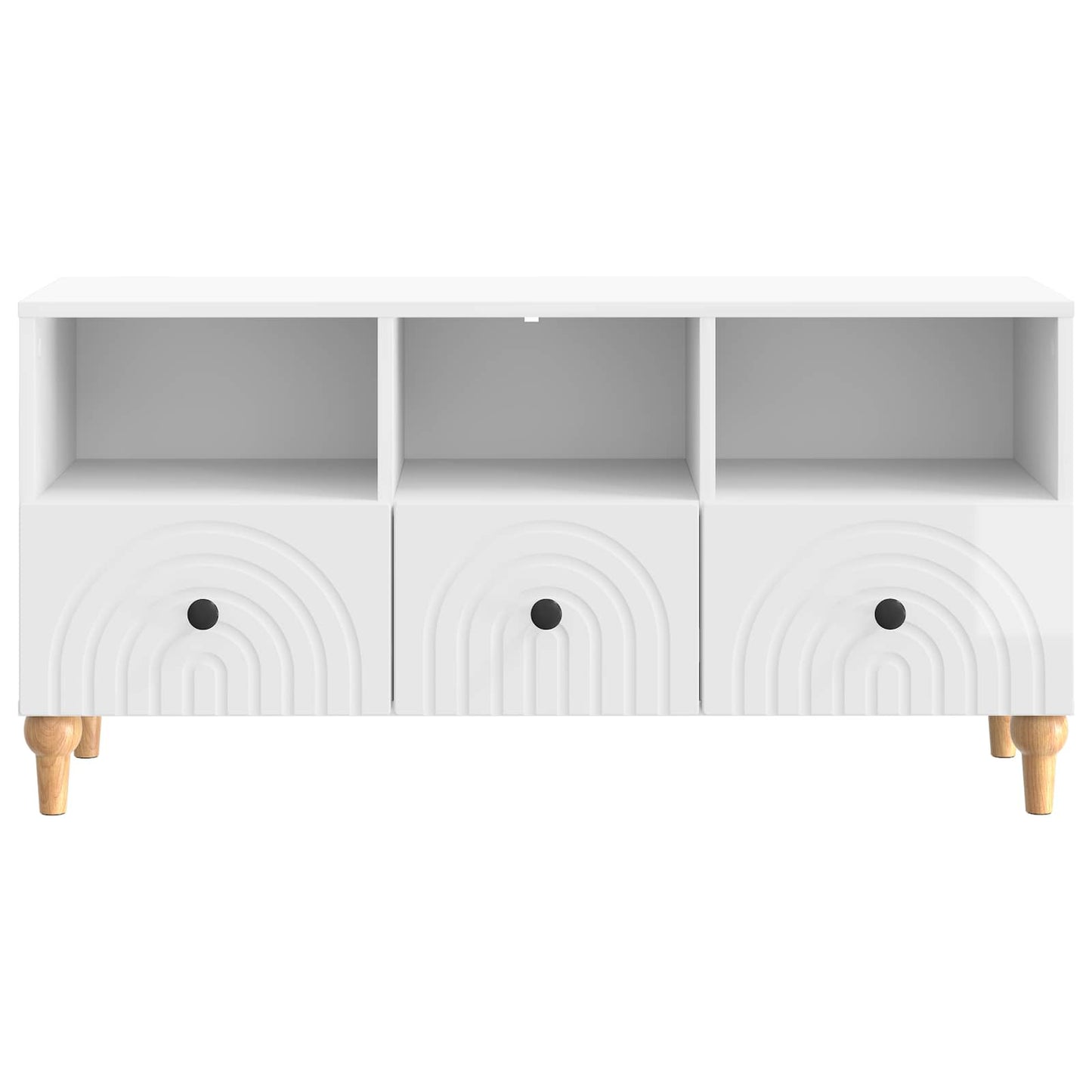 vidaXL TV Cabinet High Gloss White 102 x 34.5 x 50 cm Engineered Wood