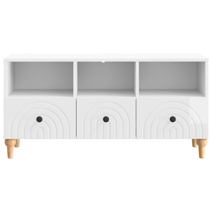 vidaXL TV Cabinet High Gloss White 102 x 34.5 x 50 cm Engineered Wood