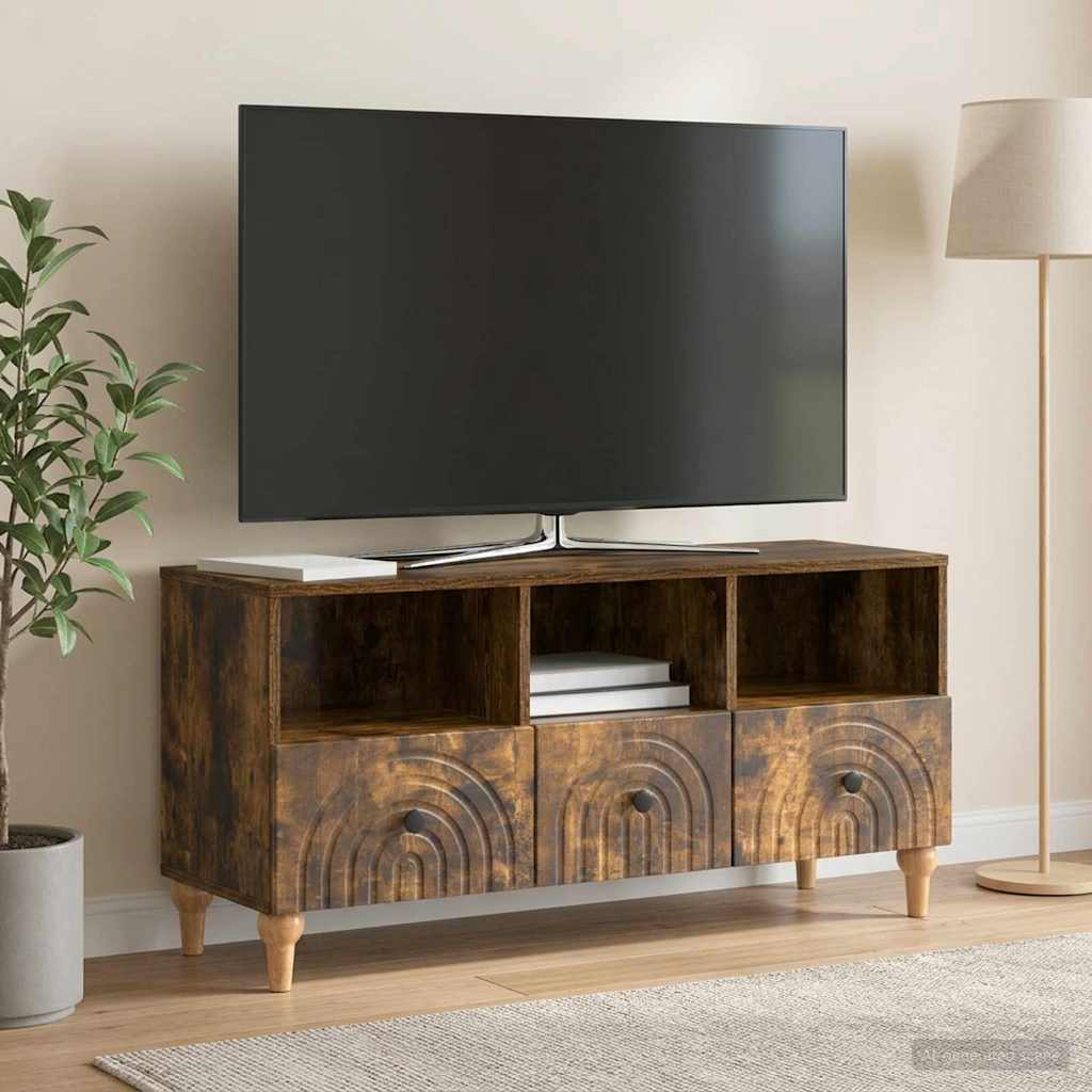 vidaXL TV Cabinet Smoked Oak 102 x 34.5 x 50 cm Engineered Wood