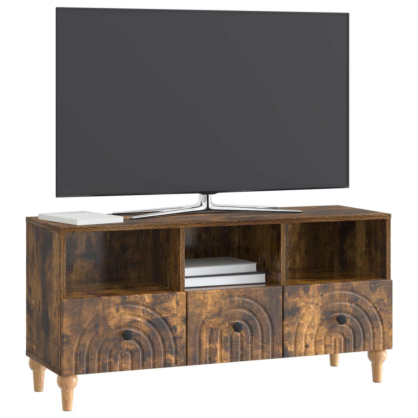vidaXL TV Cabinet Smoked Oak 102 x 34.5 x 50 cm Engineered Wood