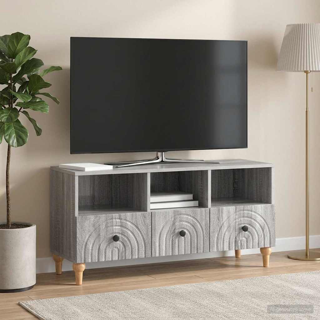 vidaXL TV Cabinet Grey Sonoma 102 x 34.5 x 50 cm Engineered Wood