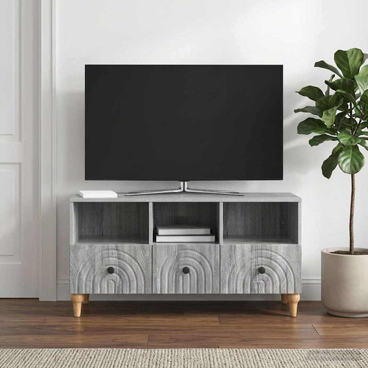 vidaXL TV Cabinet 102 x 34.5 x 50 cm Grey Sonoma Engineered Wood