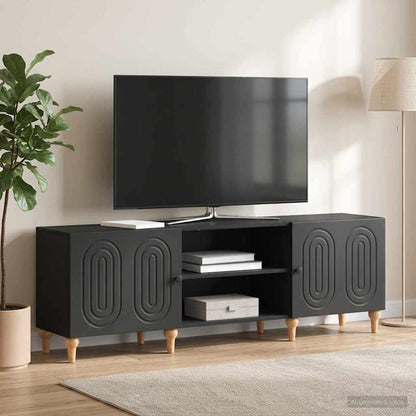 vidaXL TV Cabinet Black 150 x 31 x 50 cm Engineered Wood