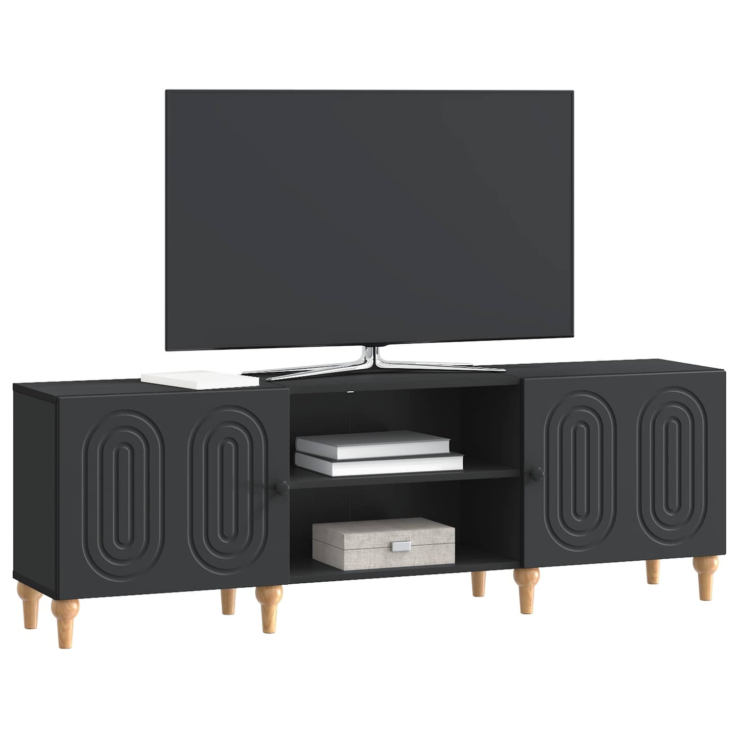 vidaXL TV Cabinet Black 150 x 31 x 50 cm Engineered Wood