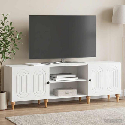 vidaXL TV Cabinet High Gloss White 150 x 31 x 50 cm Engineered Wood