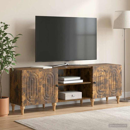 vidaXL TV Cabinet Smoked Oak 150 x 31 x 50 cm Engineered Wood