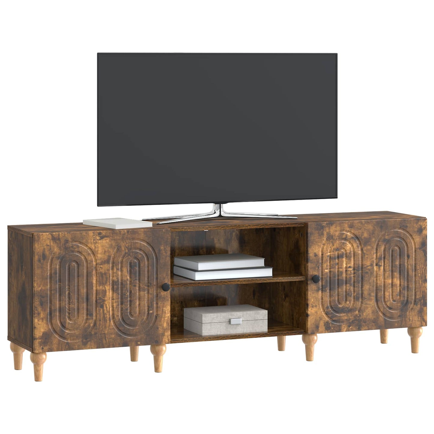 vidaXL TV Cabinet Smoked Oak 150 x 31 x 50 cm Engineered Wood