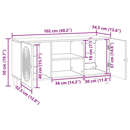 vidaXL TV Cabinet White 102 x 34.5 x 50 cm Engineered Wood