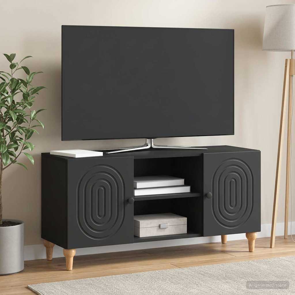 vidaXL TV Cabinet Black 102 x 34.5 x 50 cm Engineered Wood
