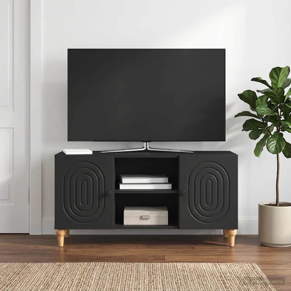 vidaXL TV Cabinet Black 102 x 34.5 x 50 cm Engineered Wood