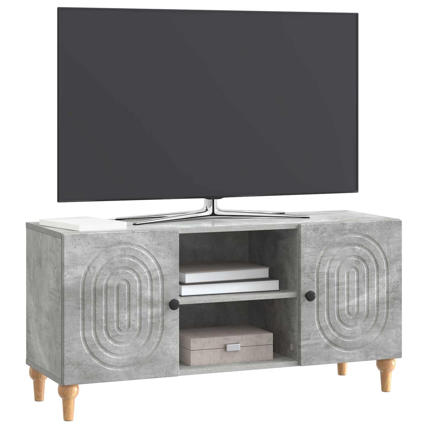 vidaXL TV Cabinet Concrete Grey 102 x 34.5 x 50 cm Engineered Wood