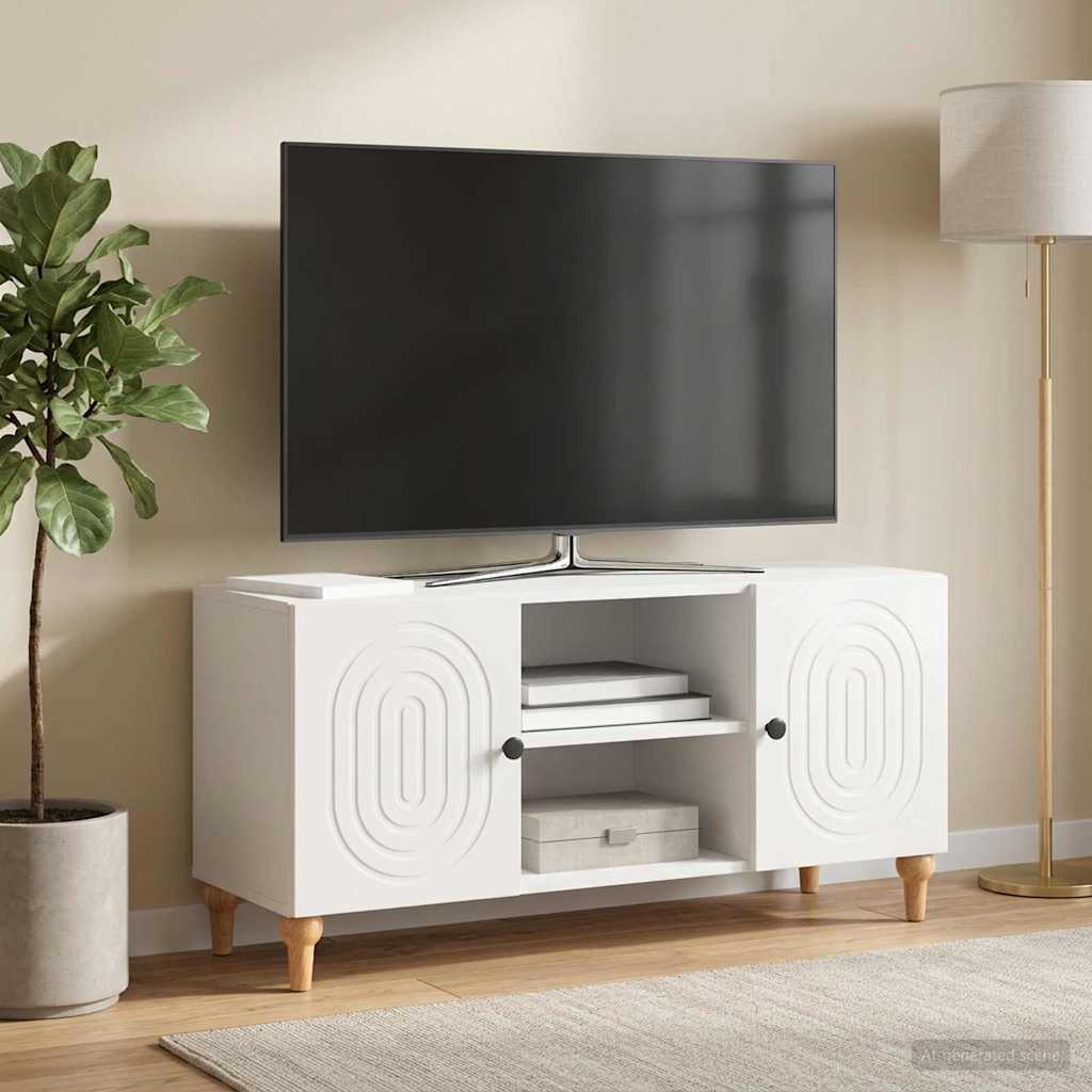 vidaXL TV Cabinet High Gloss White 102 x 34.5 x 50 cm Engineered Wood