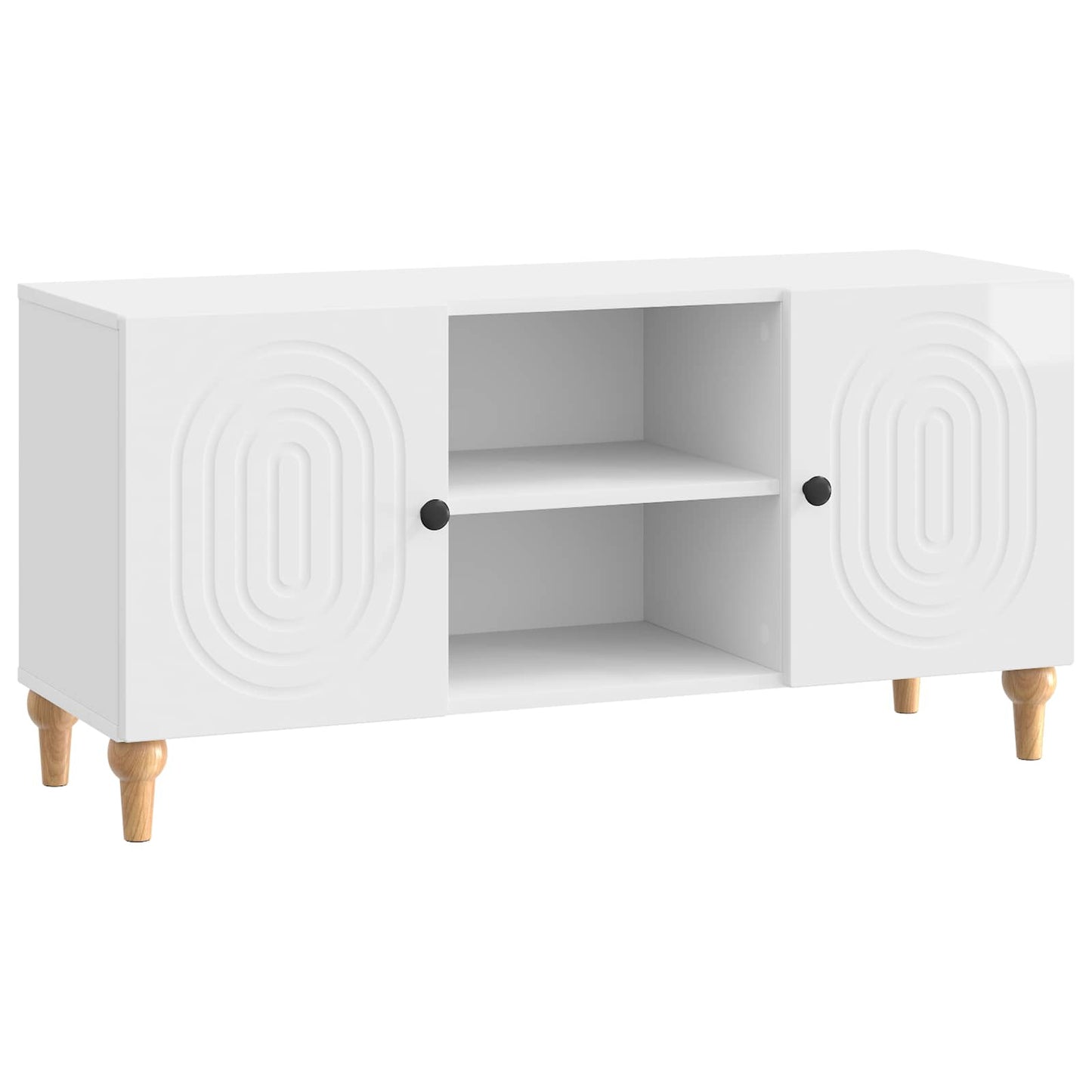 vidaXL TV Cabinet High Gloss White 102 x 34.5 x 50 cm Engineered Wood