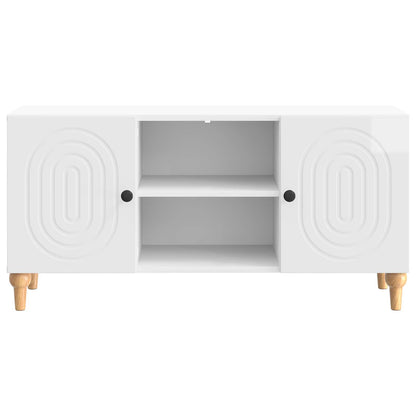vidaXL TV Cabinet High Gloss White 102 x 34.5 x 50 cm Engineered Wood