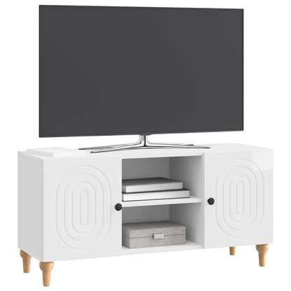 vidaXL TV Cabinet High Gloss White 102 x 34.5 x 50 cm Engineered Wood