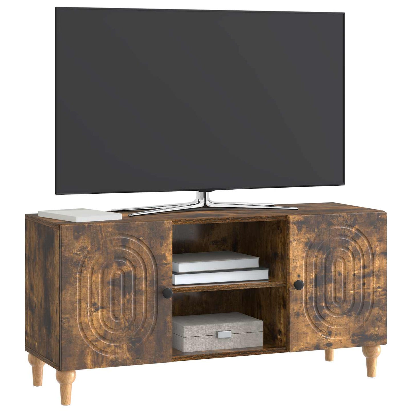 vidaXL TV Cabinet Smoked Oak 102 x 34.5 x 50 cm Engineered Wood