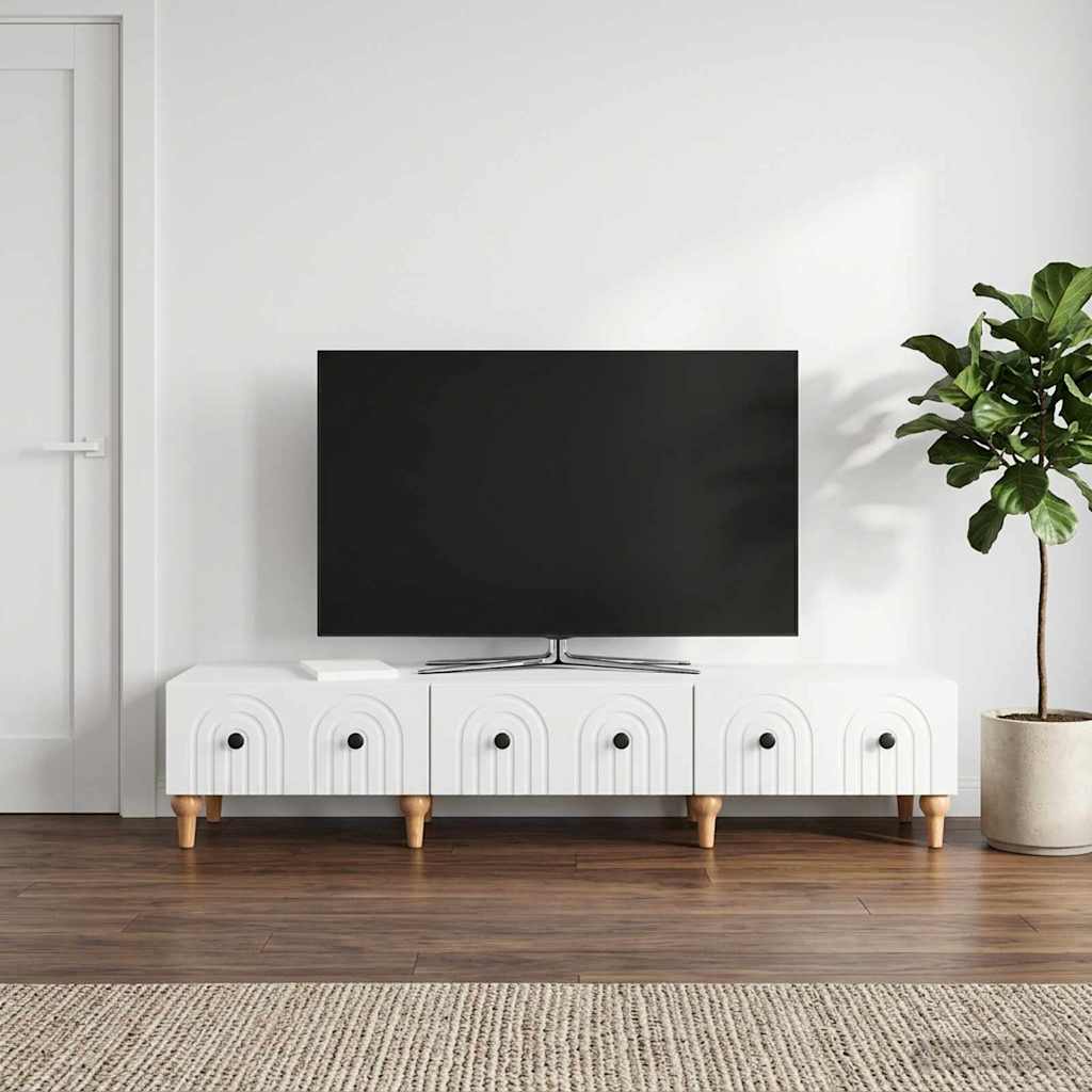 vidaXL TV Cabinet with Drawer White 147 x 34.5 x 30 cm Engineered Wood