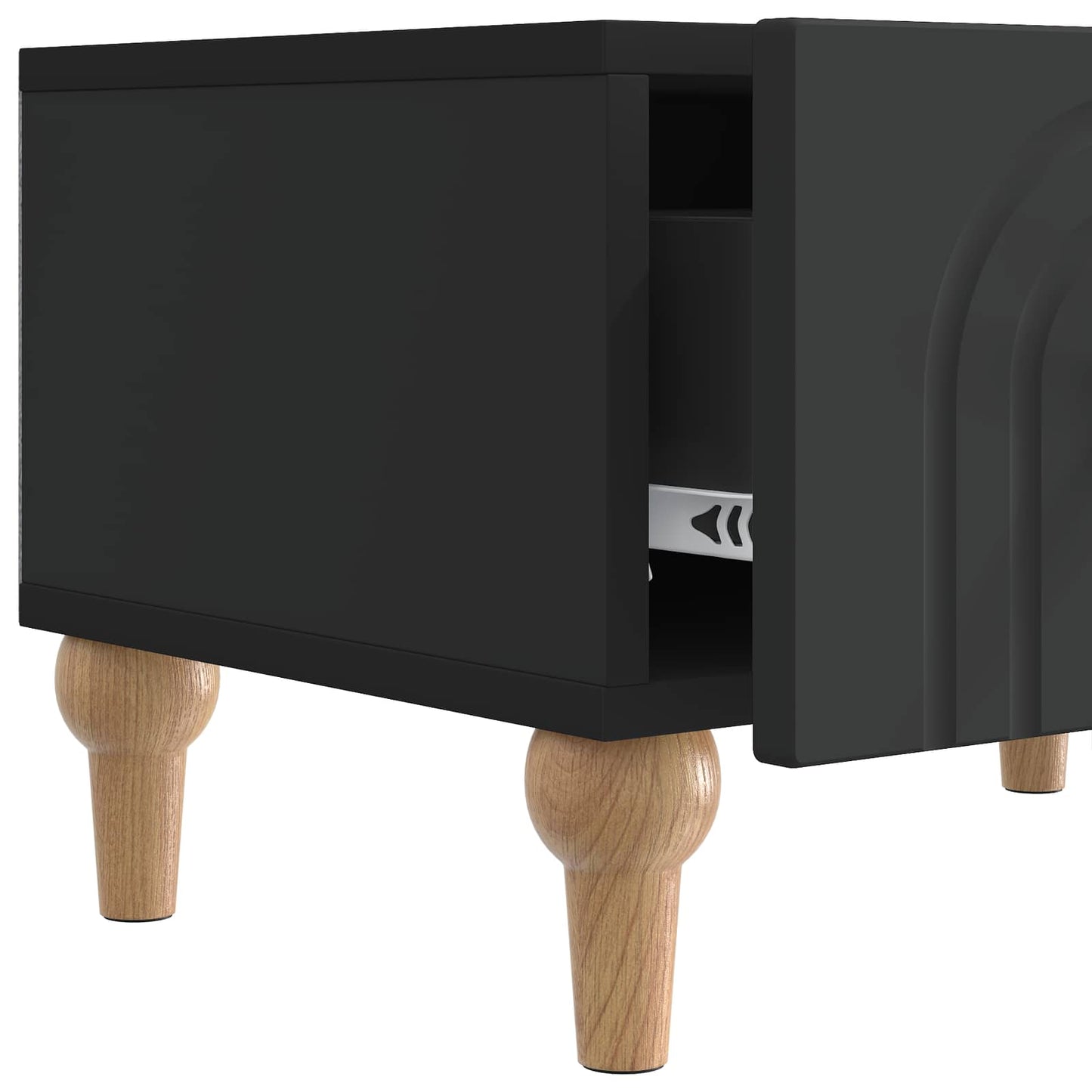 vidaXL TV Cabinet with Drawer Black 147 x 34.5 x 30 cm Engineered Wood
