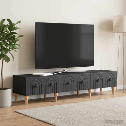 vidaXL TV Cabinet with Drawer Black 147 x 34.5 x 30 cm Engineered Wood