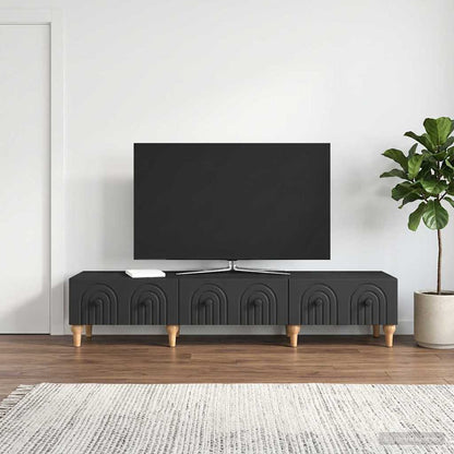 vidaXL TV Cabinet with Drawer Black 147 x 34.5 x 30 cm Engineered Wood