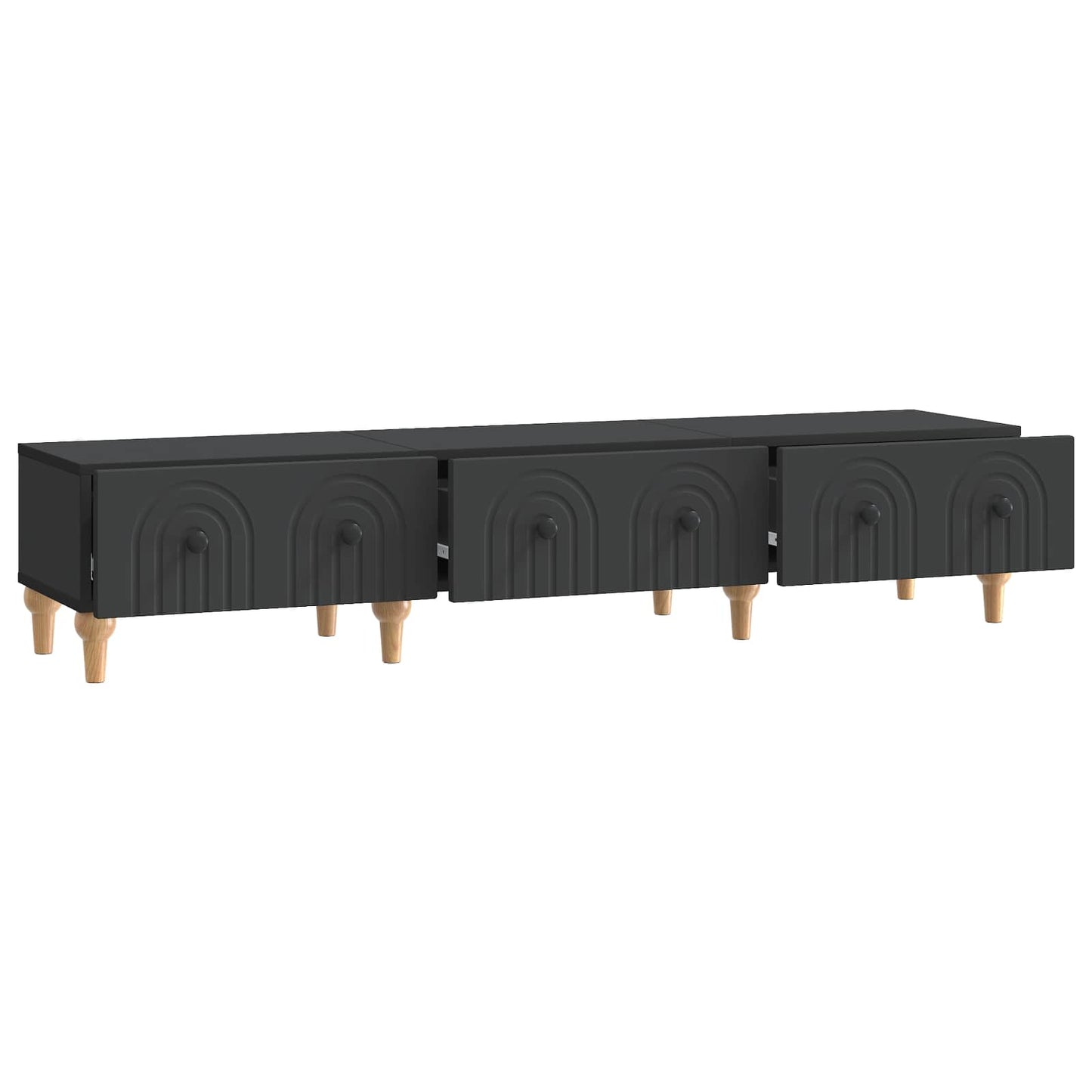 vidaXL TV Cabinet with Drawer Black 147 x 34.5 x 30 cm Engineered Wood