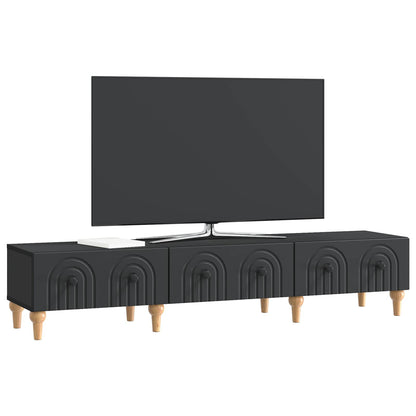 vidaXL TV Cabinet with Drawer Black 147 x 34.5 x 30 cm Engineered Wood