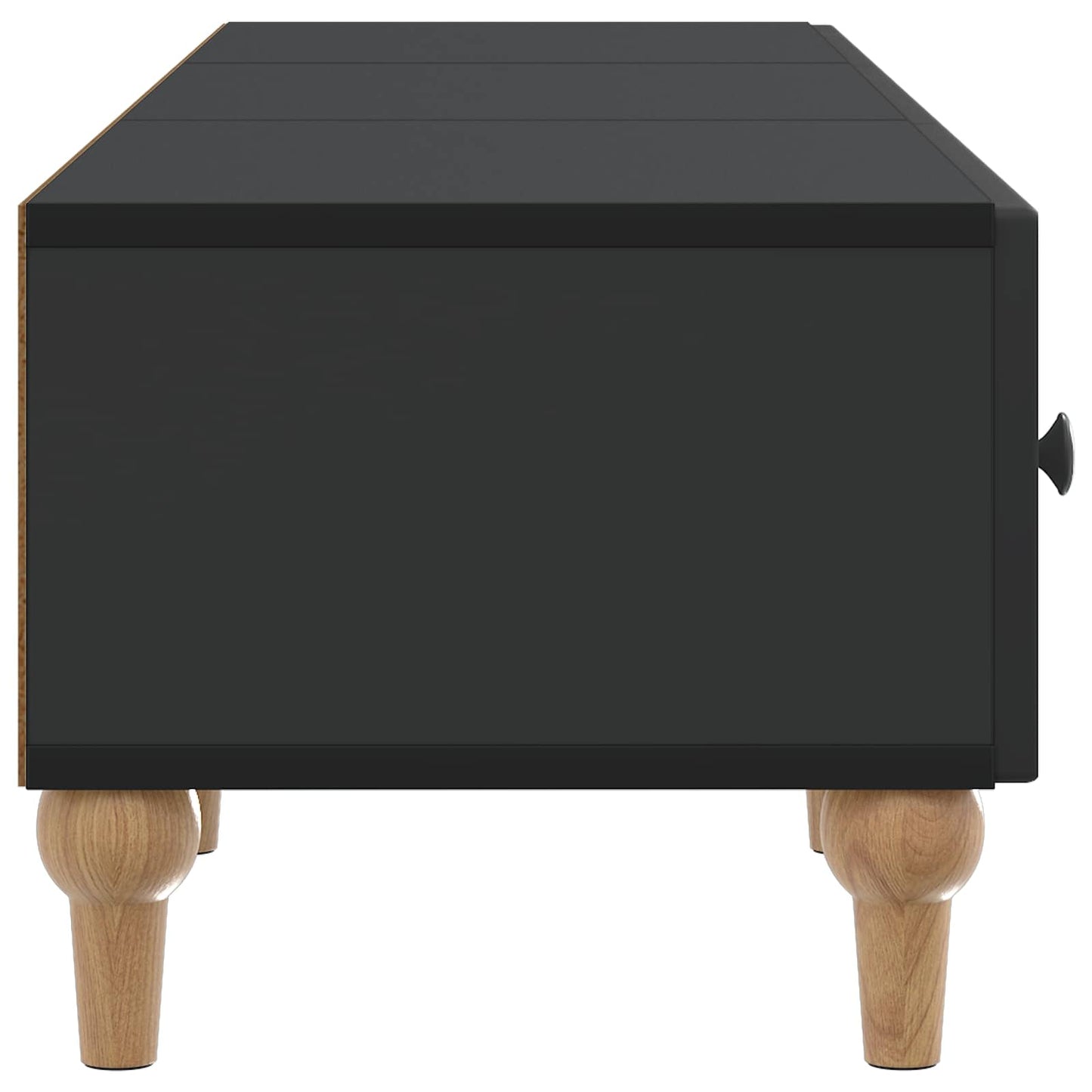 vidaXL TV Cabinet with Drawer Black 147 x 34.5 x 30 cm Engineered Wood