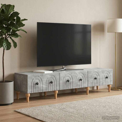 vidaXL TV Cabinet Concrete Grey 147 x 34.5 x 30 cm Engineered Wood