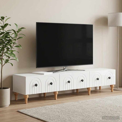 vidaXL TV Cabinet High Gloss White 147 x 34.5 x 30 cm Engineered Wood