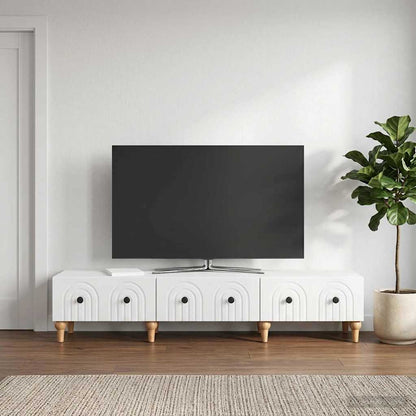 vidaXL TV Cabinet High Gloss White 147 x 34.5 x 30 cm Engineered Wood