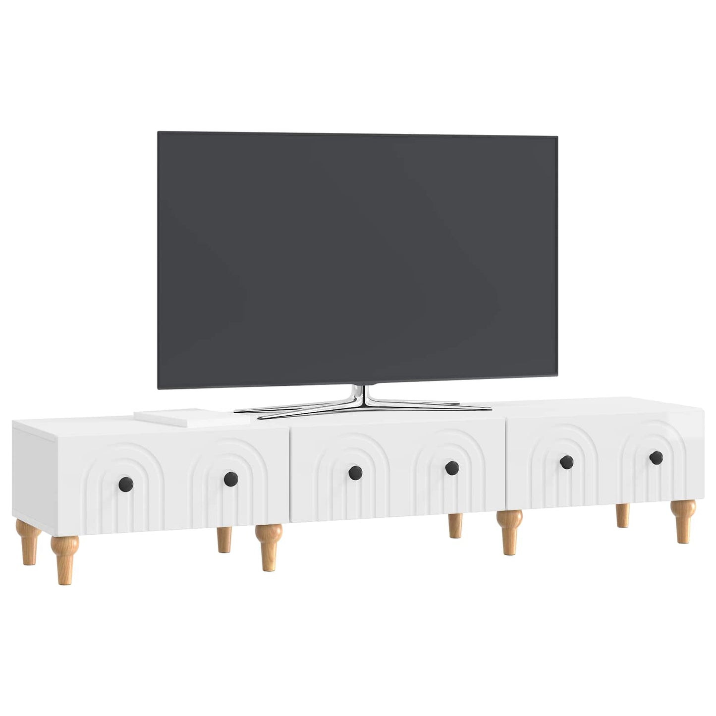 vidaXL TV Cabinet High Gloss White 147 x 34.5 x 30 cm Engineered Wood