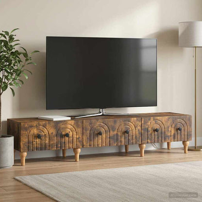 vidaXL TV Cabinet Smoked Oak 147 x 34.5 x 30 cm Engineered Wood