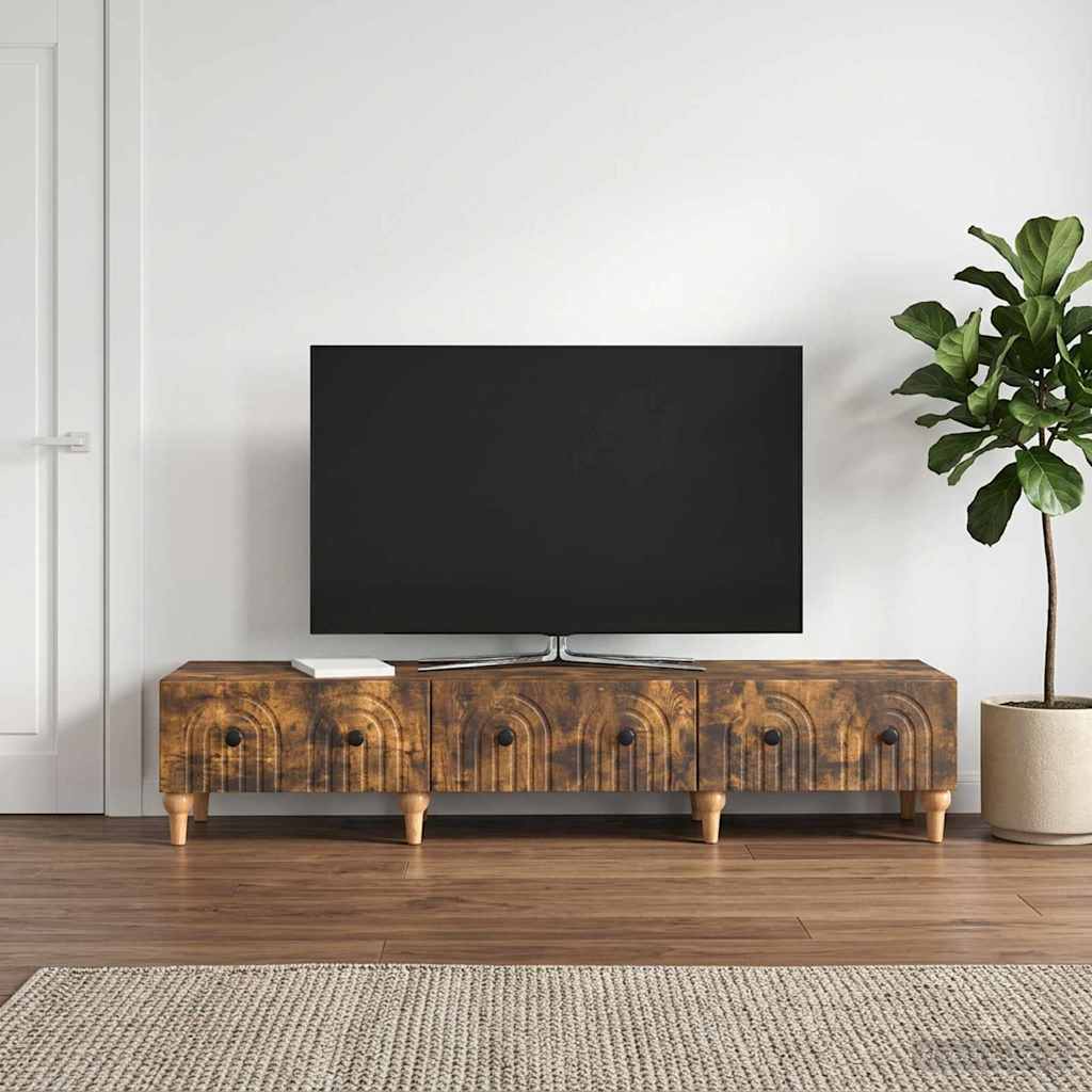 vidaXL TV Cabinet Smoked Oak 147 x 34.5 x 30 cm Engineered Wood