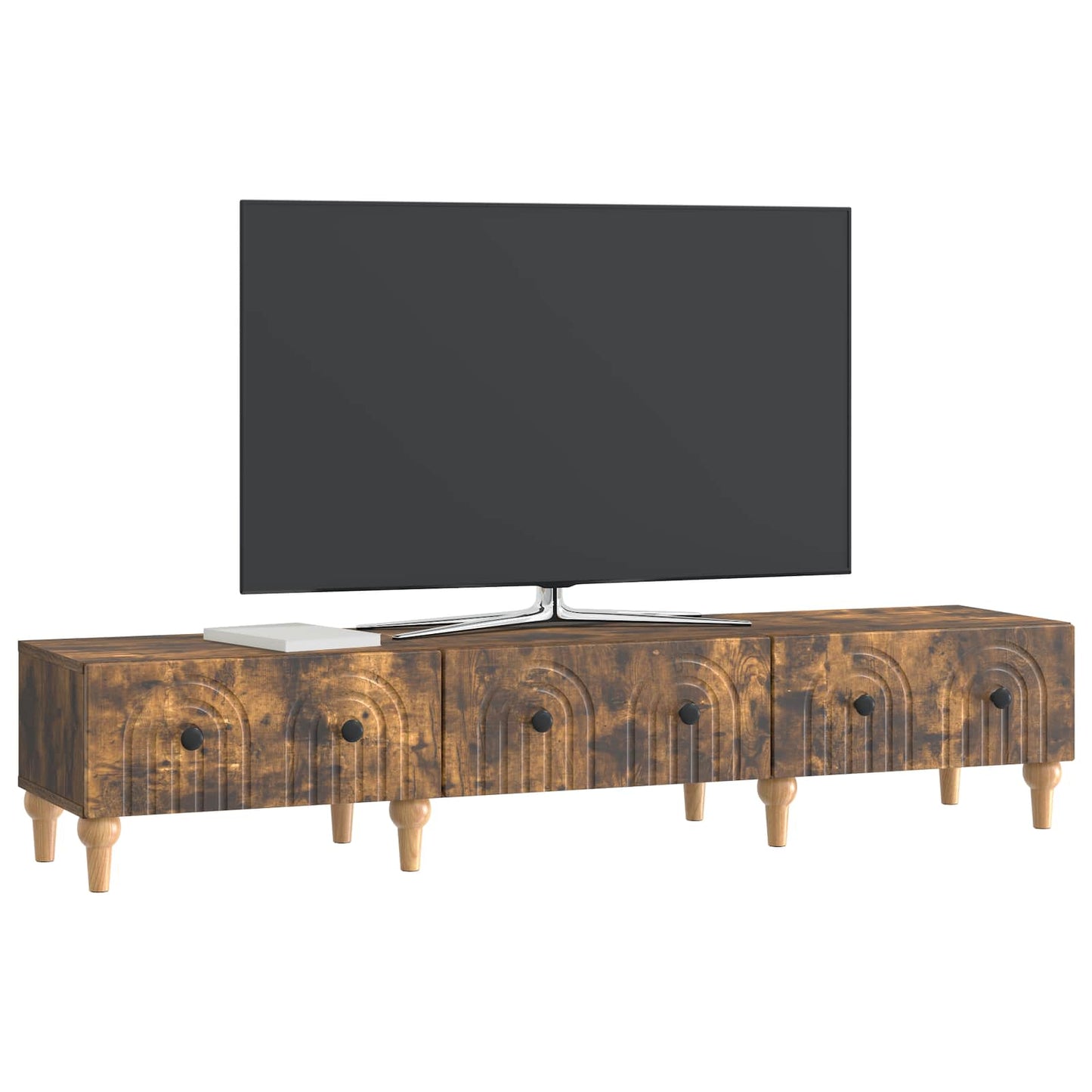 vidaXL TV Cabinet Smoked Oak 147 x 34.5 x 30 cm Engineered Wood