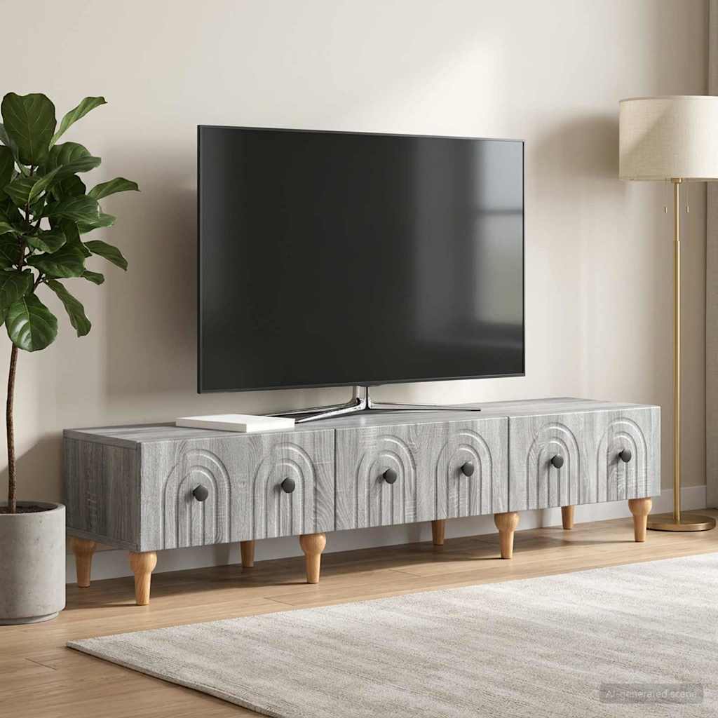 vidaXL TV Cabinet Grey Sonoma 147 x 34.5 x 30 cm Engineered Wood