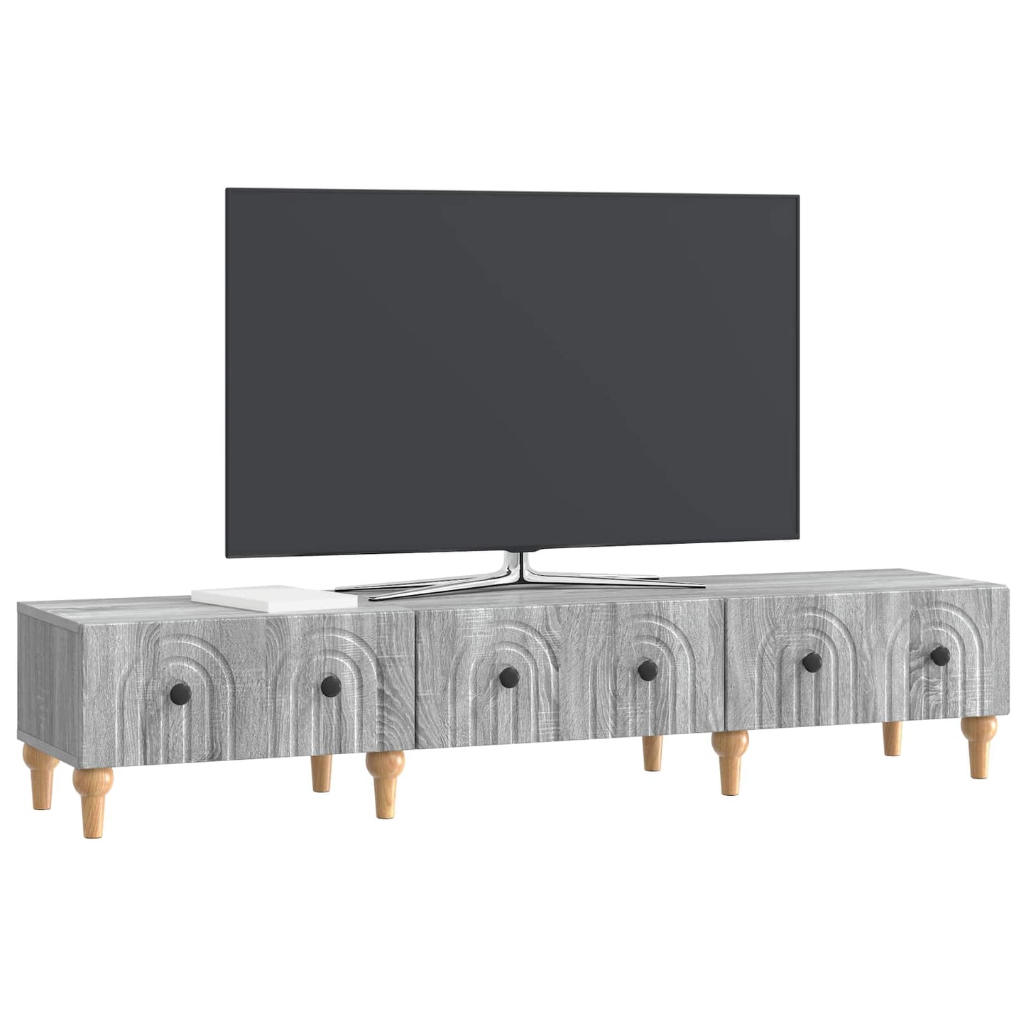 vidaXL TV Cabinet Grey Sonoma 147 x 34.5 x 30 cm Engineered Wood