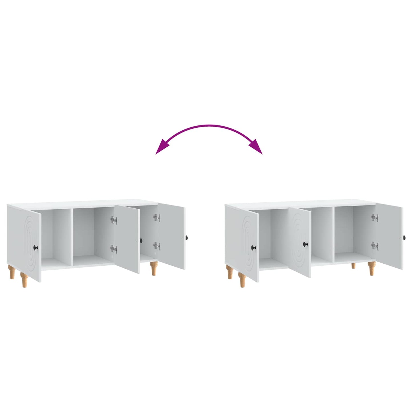 vidaXL TV Cabinet White 99 x 34.5 x 50 cm Engineered Wood
